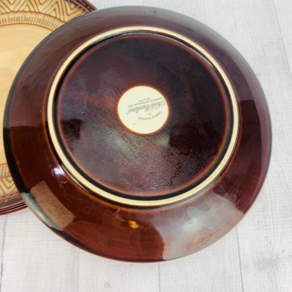 Noble Excellence NATIVE HABITAT Brown Tan Stoneware Geometric Dinner Plate Set 3 - Picture 3 of 10
